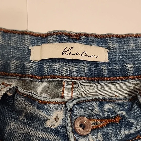 KANCAN DENIM BLUE JEAN SHORTS Size W5 26  5 Pockets 3 Front Pockets Perfect - Picture 2 of 7
